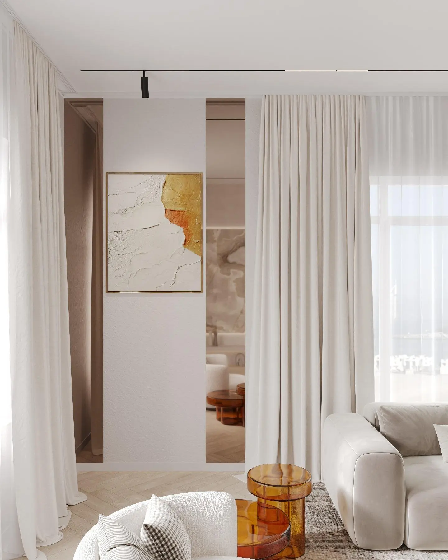 Bright contemporary living room interior project
